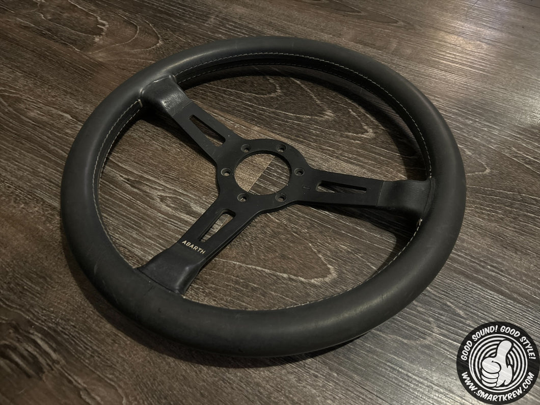 Abarth 350mm Black Leather Wheel